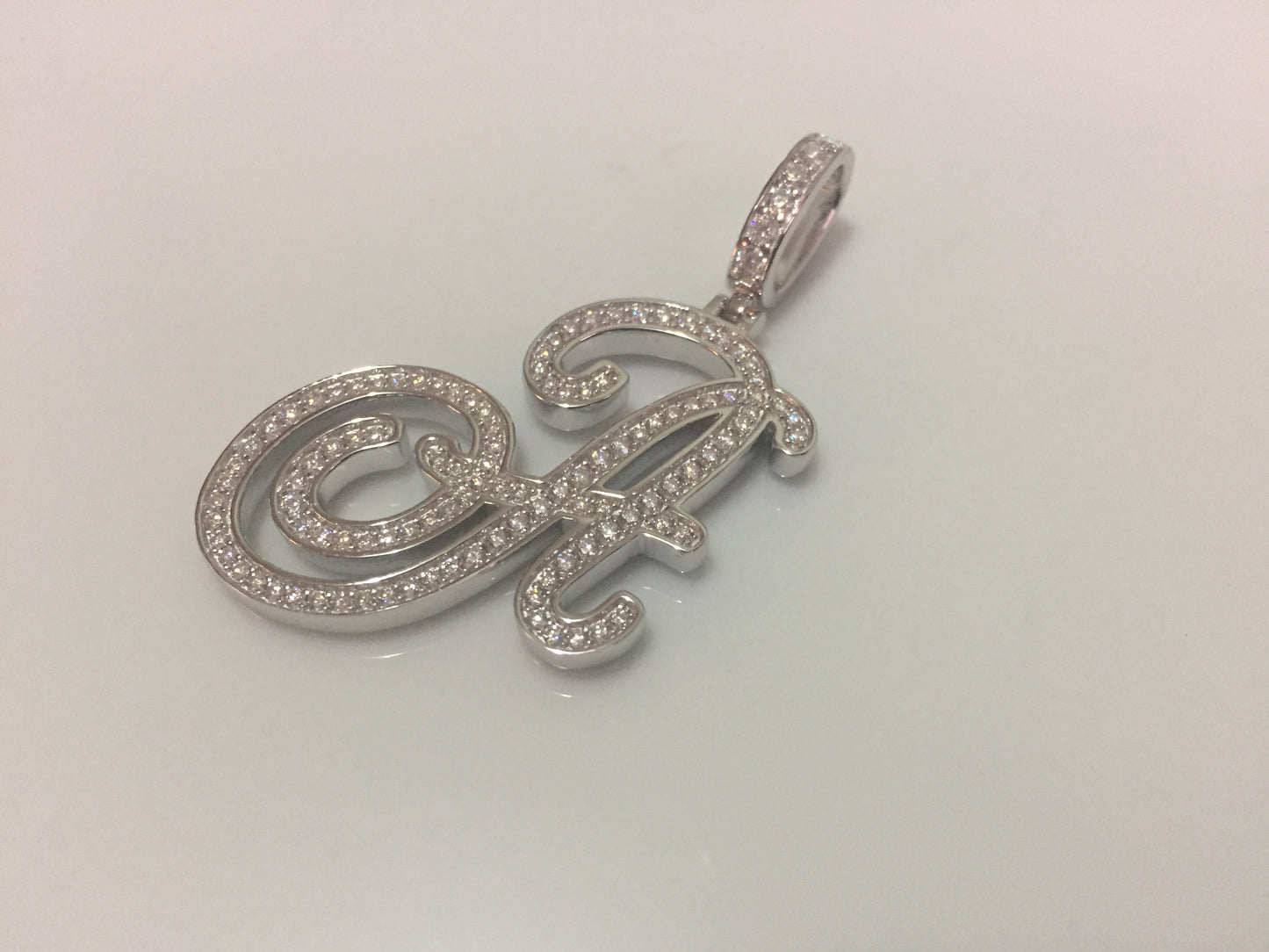 Moissanite Letter Pendant - Cursive