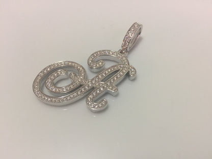 Moissanite Letter Pendant - Cursive
