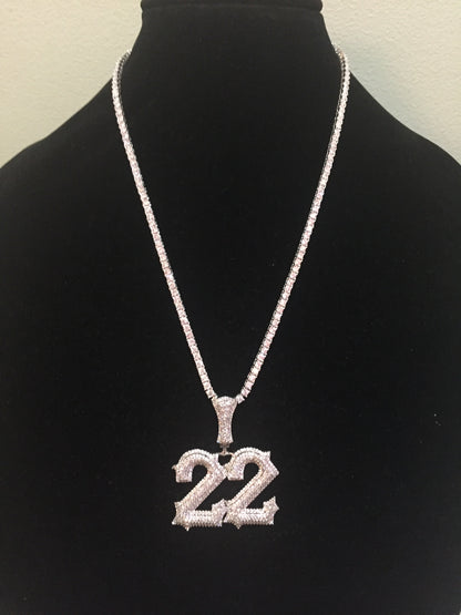 Custom Moissanite Letter/Number Pendant (Gothic Script Style - Medium size)