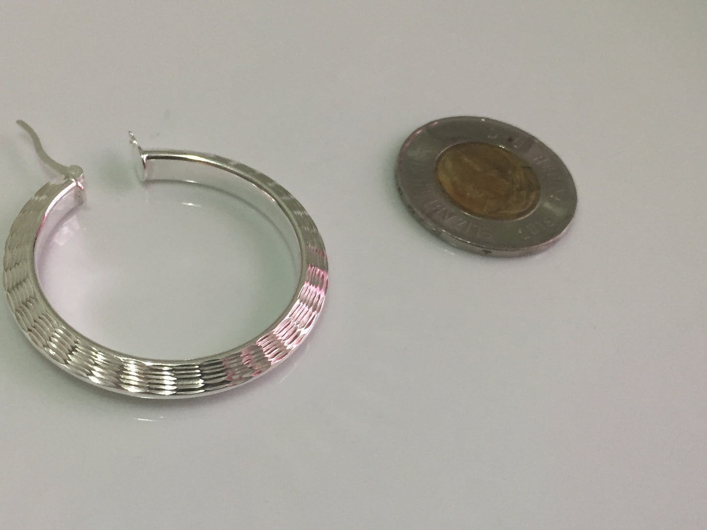 Large Diamond Cut Hoop Earrings