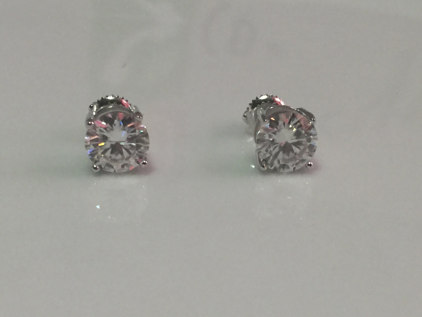 2 Carat Moissanite Stud Earrings (8mm, Screw-back)