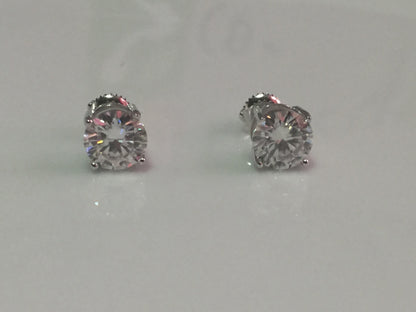 2 Carat Moissanite Stud Earrings (8mm, Screw-back)