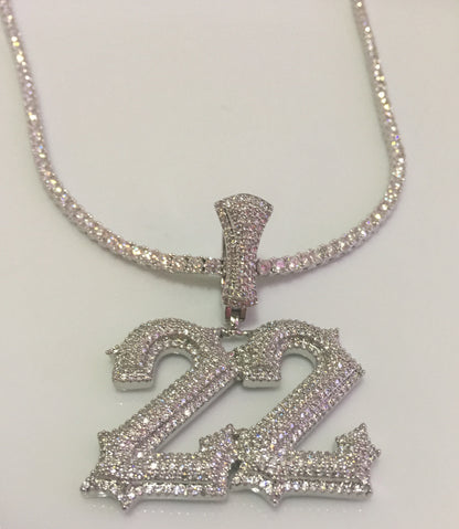 Custom Moissanite Letter/Number Pendant (Gothic Script Style - Medium size)