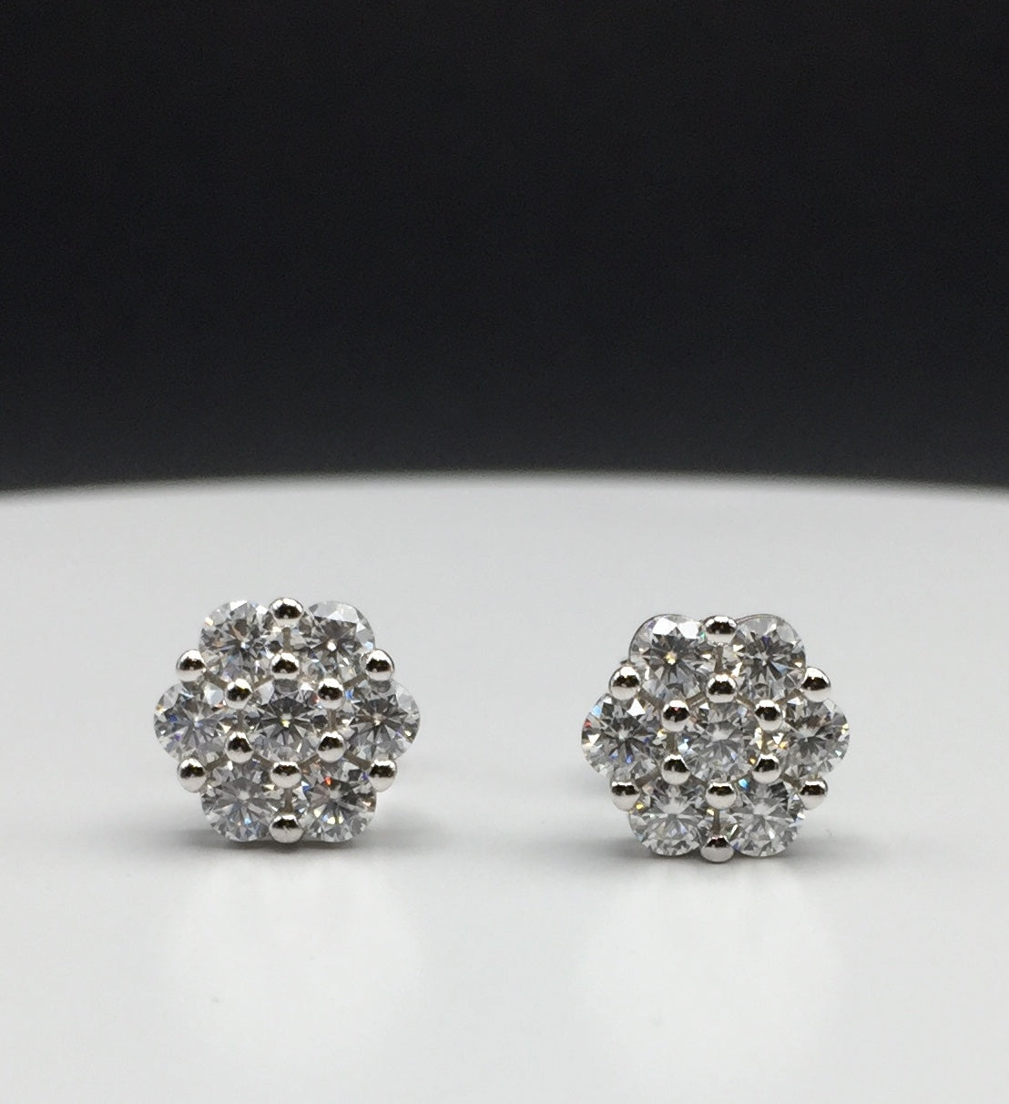 Honeycomb Cluster Moissanite Stud Earrings - 9mm *World Series Edition*