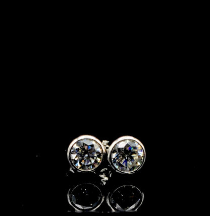5mm Bezel Set Moissanite Stud Earrings (0.5ct)