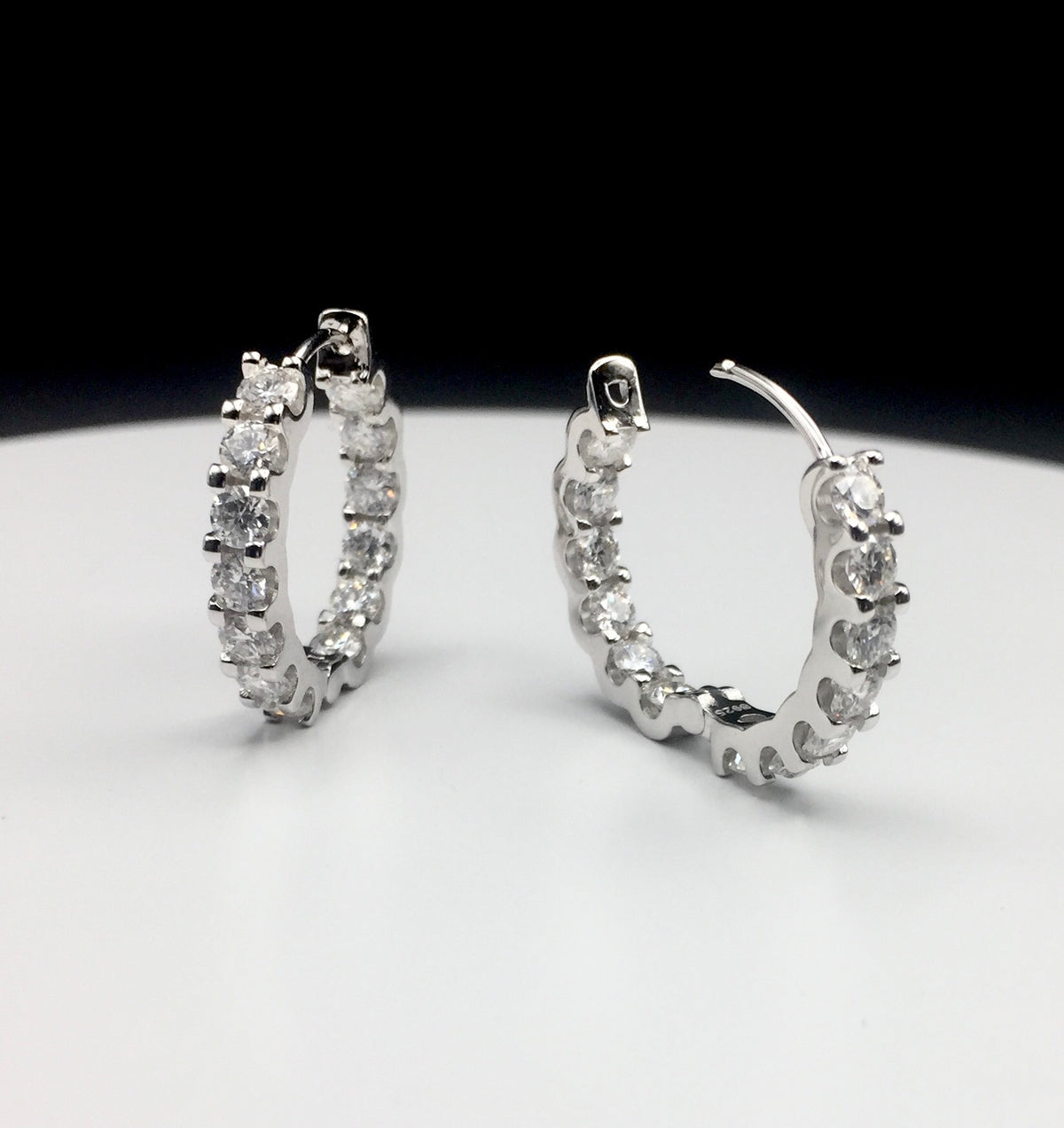 Double Layer Moissanite Hoop Earrings (20mm)