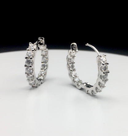 Double Layer Moissanite Hoop Earrings (20mm)