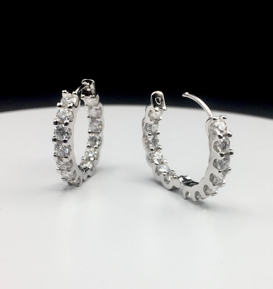 Double Layer Moissanite Hoop Earrings (20mm)