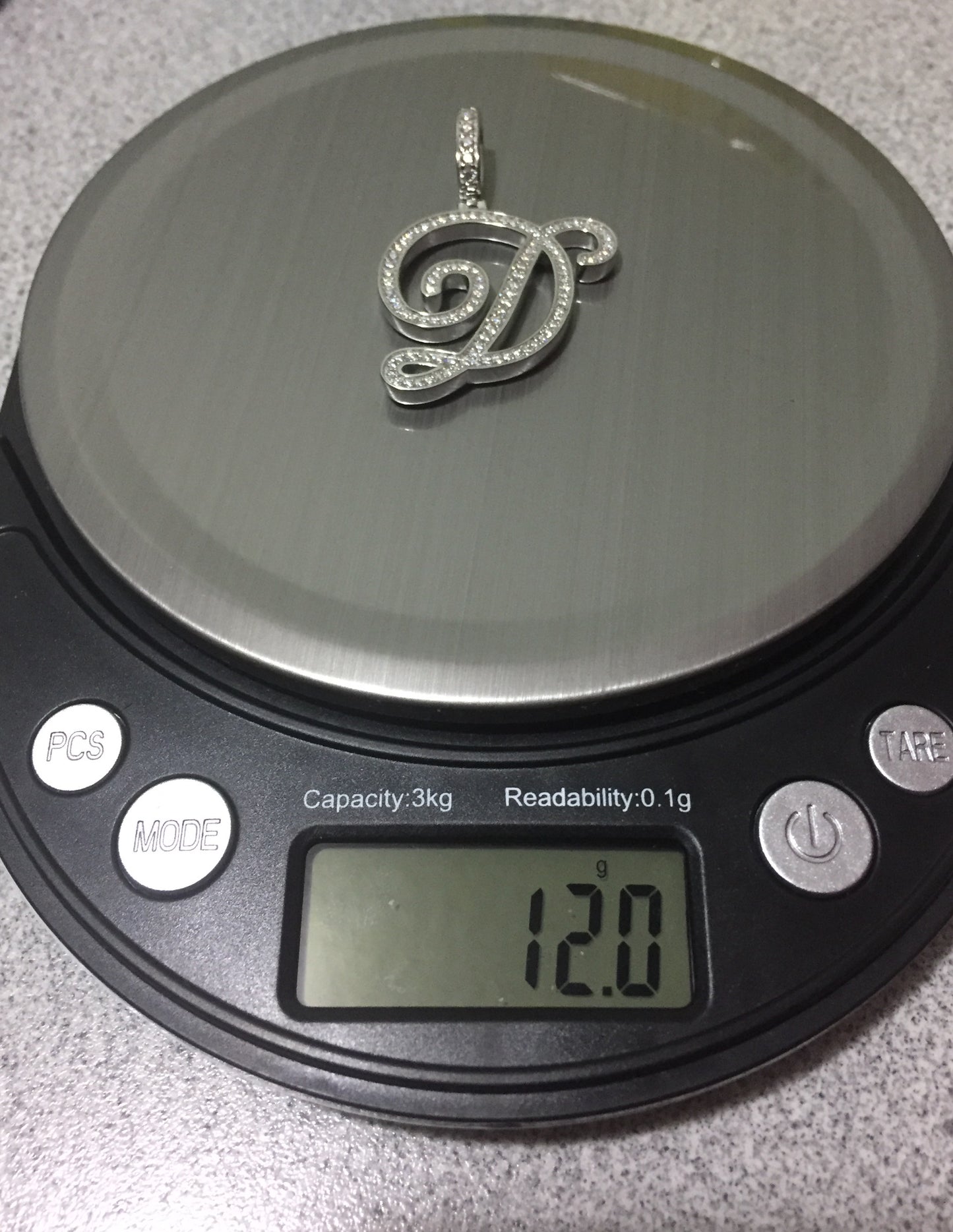 Moissanite Letter Pendant - Cursive