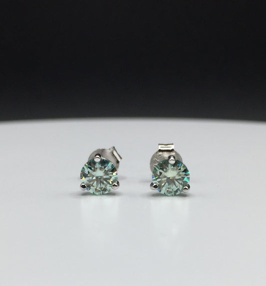 5mm “Icy Blue” Moissanite Stud Earrings (0.5ct)