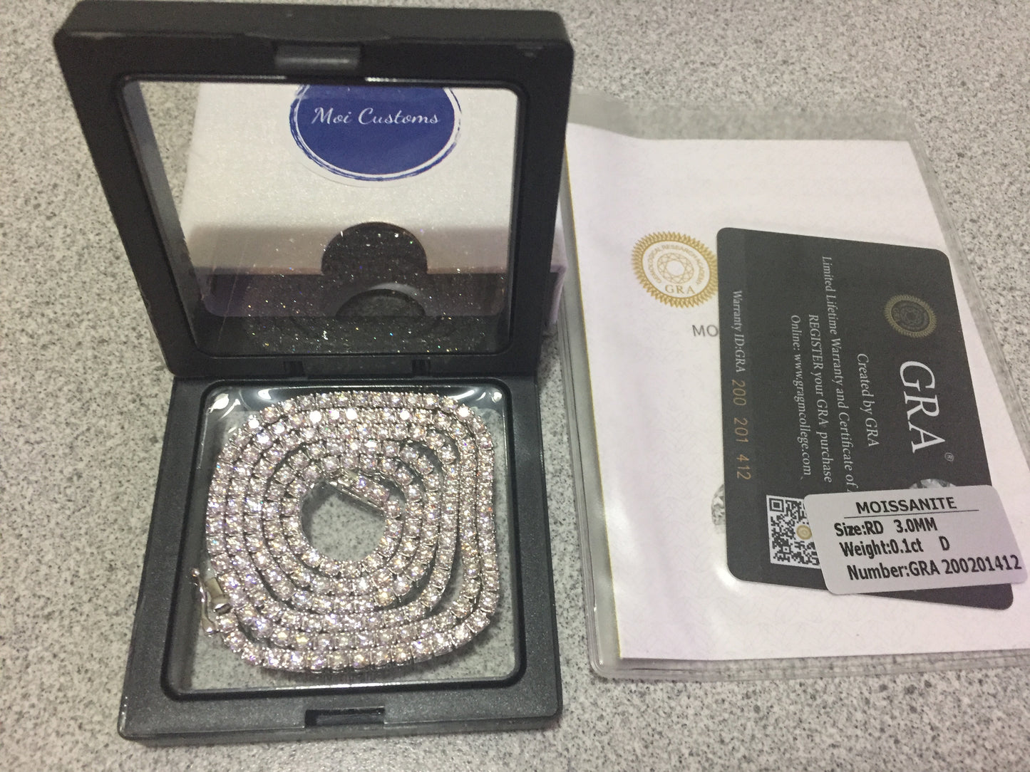 3mm Moissanite Tennis Chain