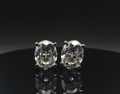 Oval Cut Moissanite Stud Earrings (2 Carat)