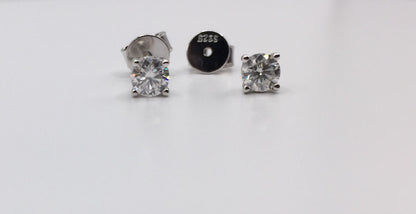 4mm Moissanite Stud Earrings (0.3ct) - Screwback