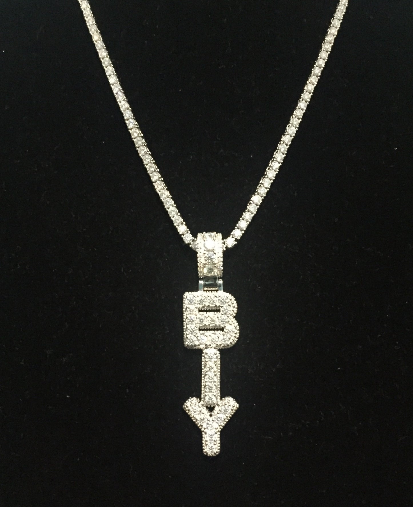 Custom Vertical Moissanite Letter Pendant