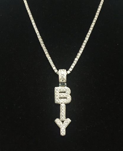 Custom Vertical Moissanite Letter Pendant