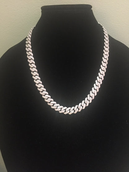 12mm Moissanite Prong Cuban Chain