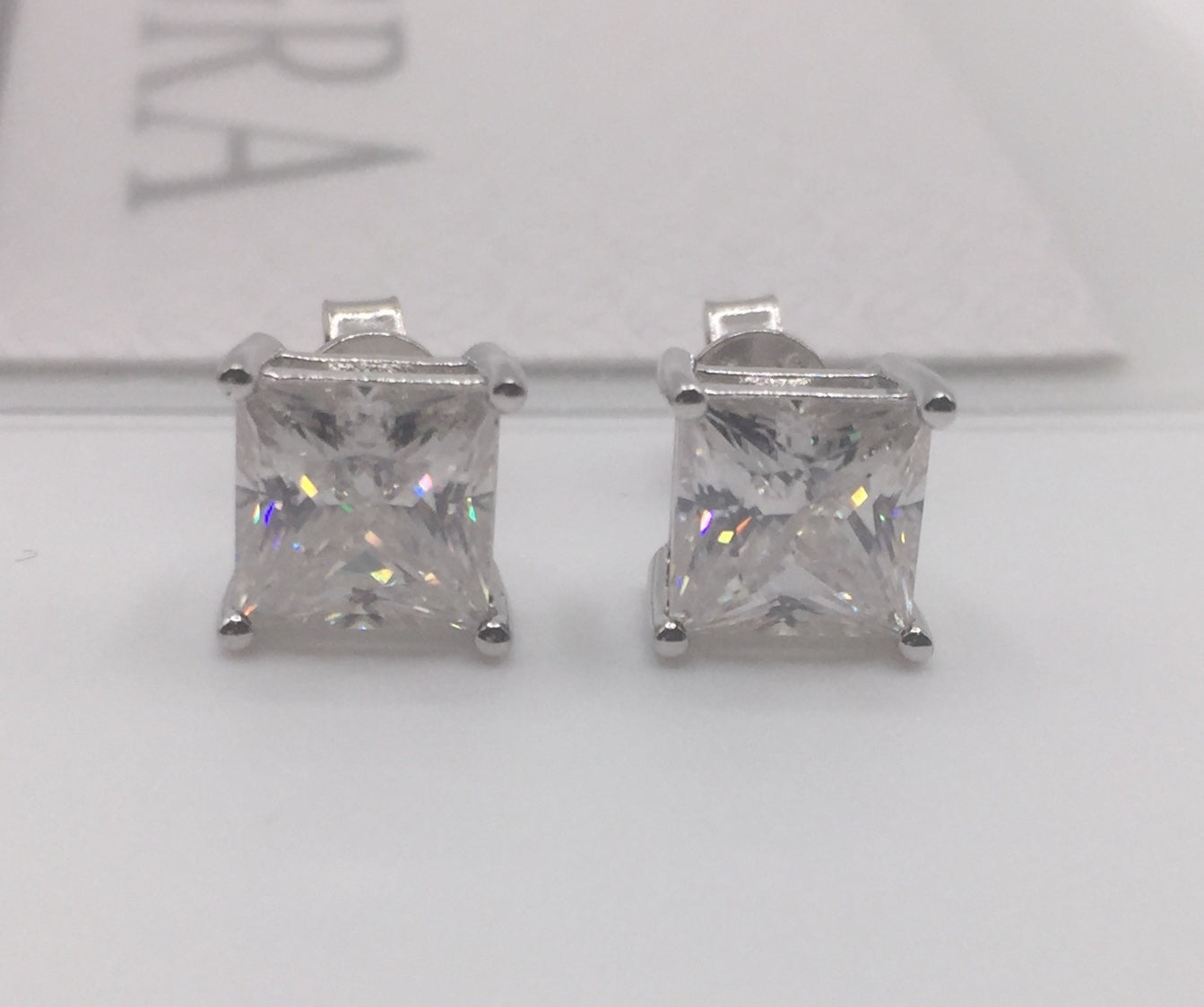 Princess Cut Moissanite Stud Earrings (2 Carat)