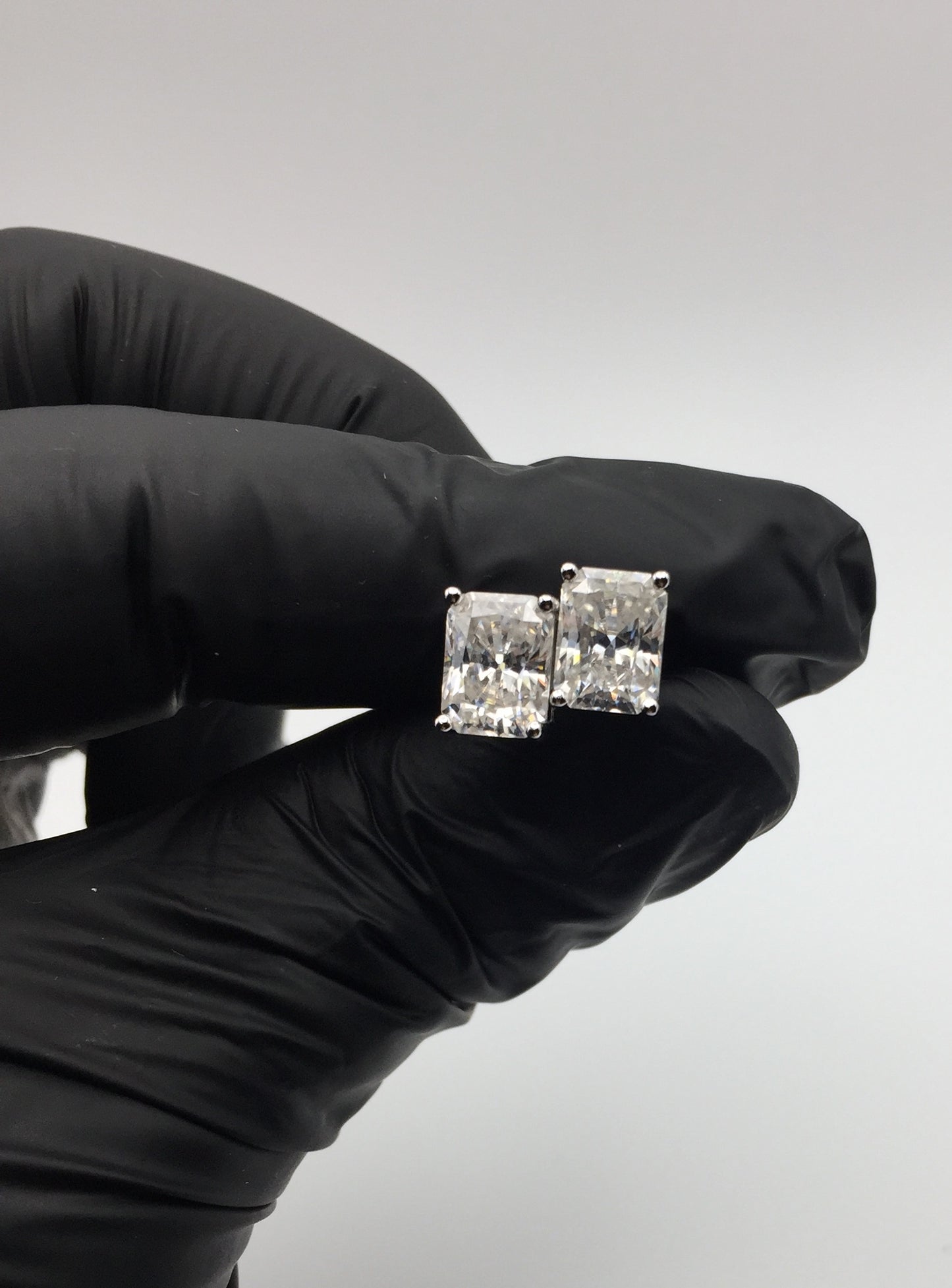 Radiant Cut Moissanite Stud Earrings (2 Carat)