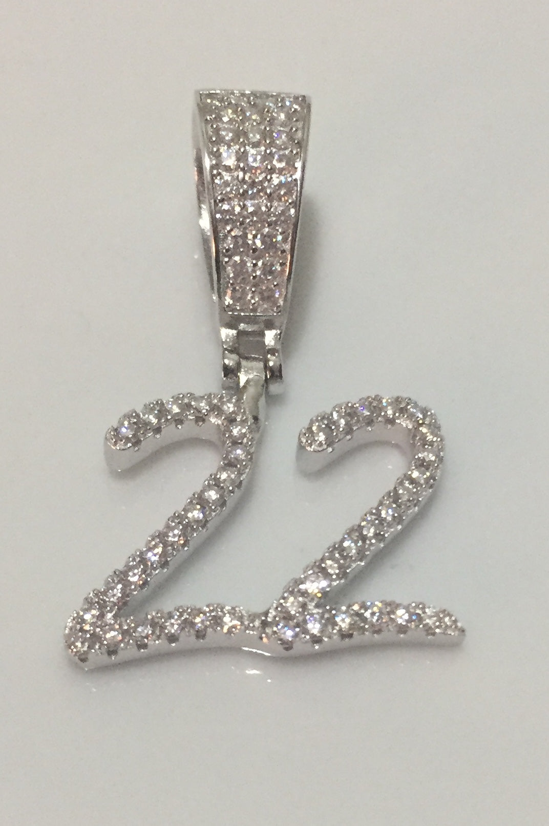 Custom Moissanite Letter/Number Pendant - Small BRUSH FONT