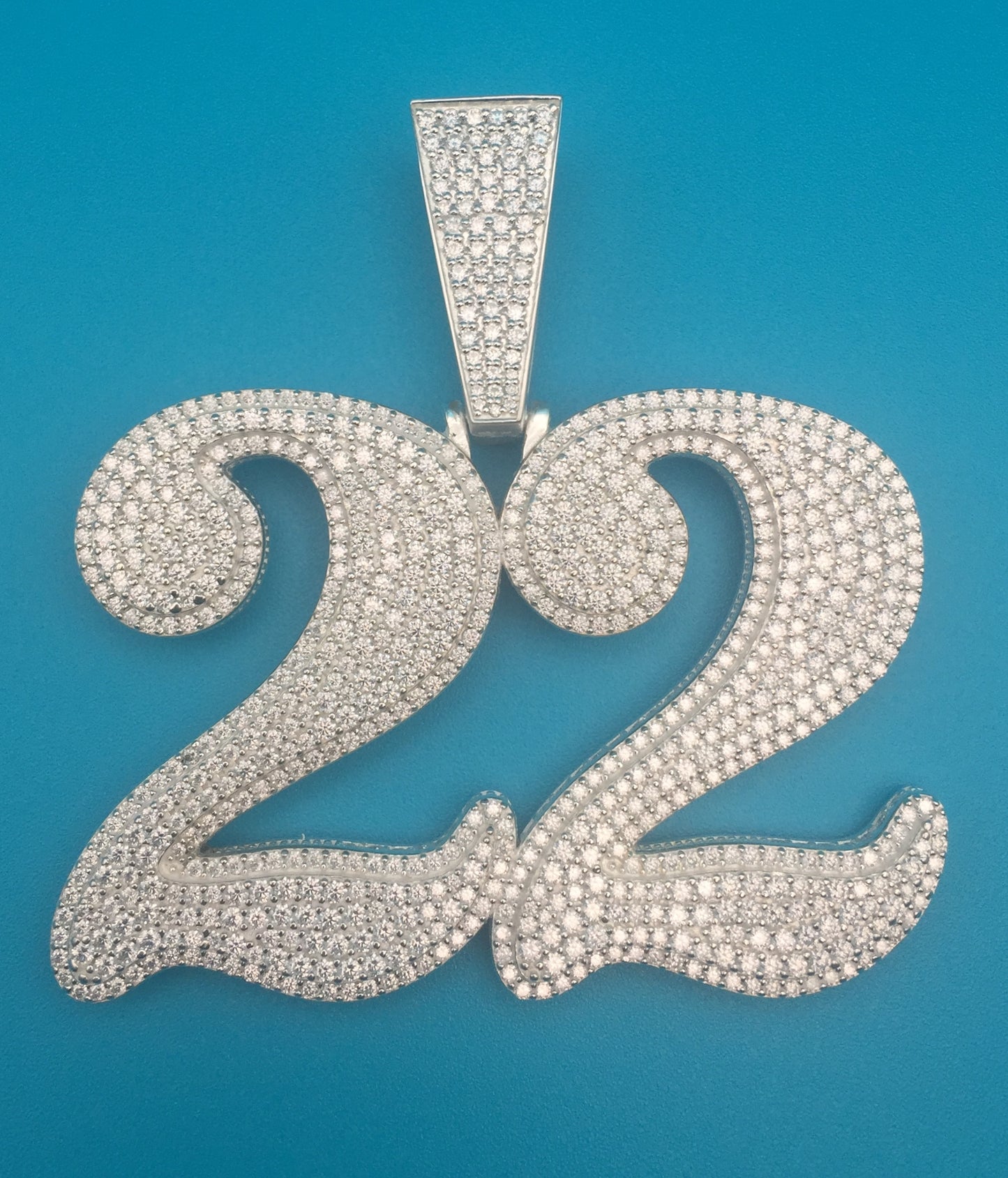 LARGE Custom Moissanite Number Pendant