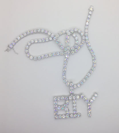 Custom 50 POINTER Moissanite Letter/Name Pendant