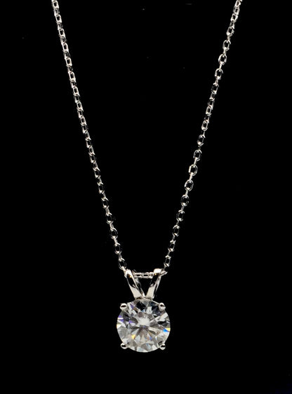 2ct Moissanite Round Brilliant Cut Necklace + Earrings Set