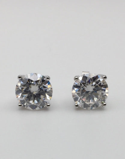 5 Carat VERY BIG Moissanite Stud Earrings (Screwback, 4 prong)