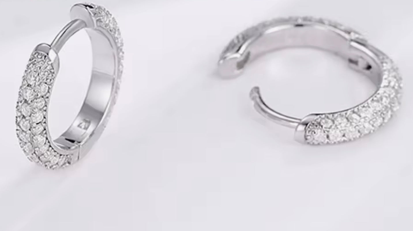 13mm Moissanite Huggie Hoop Earrings