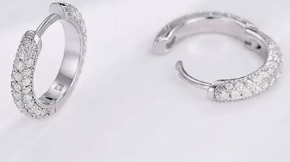 13mm Moissanite Huggie Hoop Earrings