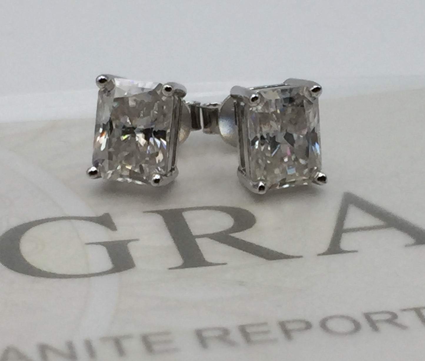 Radiant Cut Moissanite Stud Earrings (2 Carat)