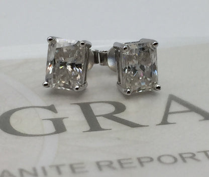 Radiant Cut Moissanite Stud Earrings (2 Carat)