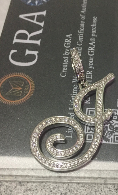 Moissanite Letter Pendant - Cursive
