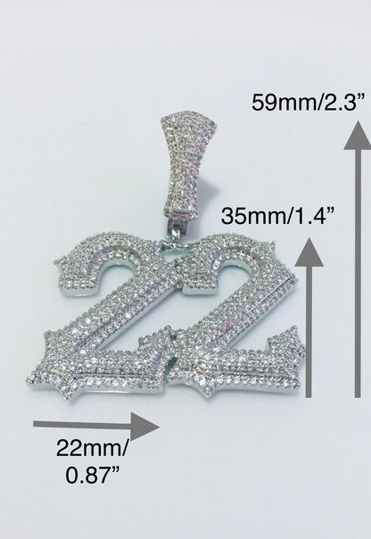 Custom Moissanite Letter/Number Pendant (Gothic Script Style - Medium size)