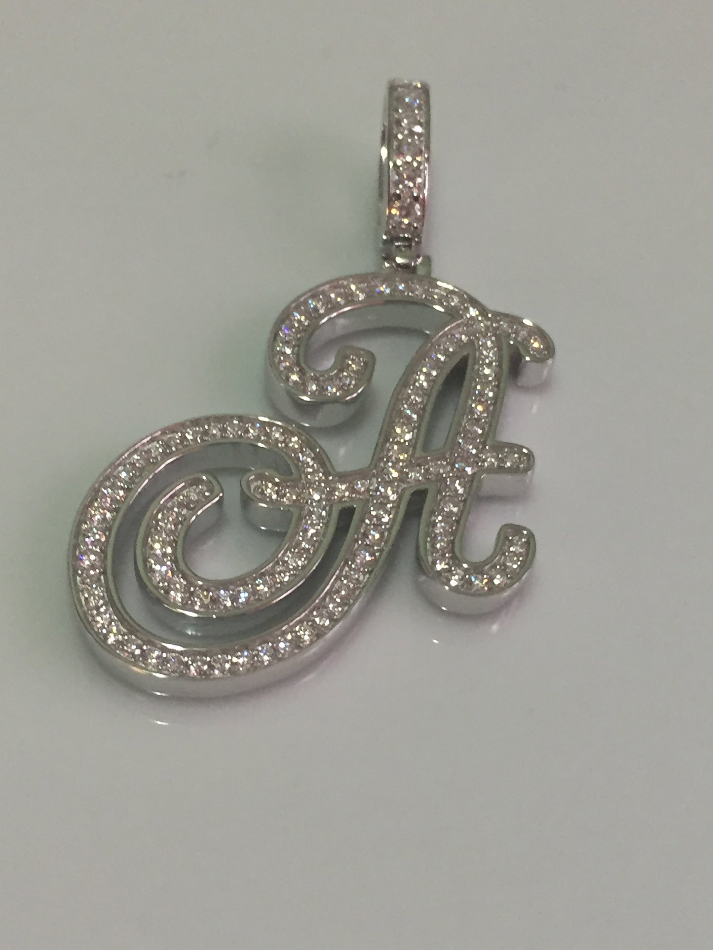 Moissanite Letter Pendant - Cursive