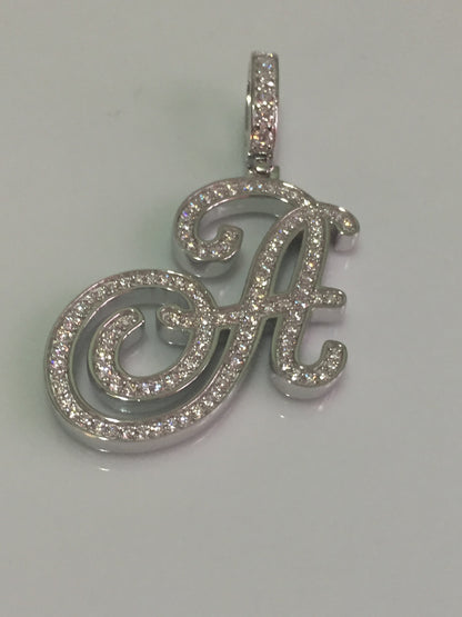 Moissanite Letter Pendant - Cursive