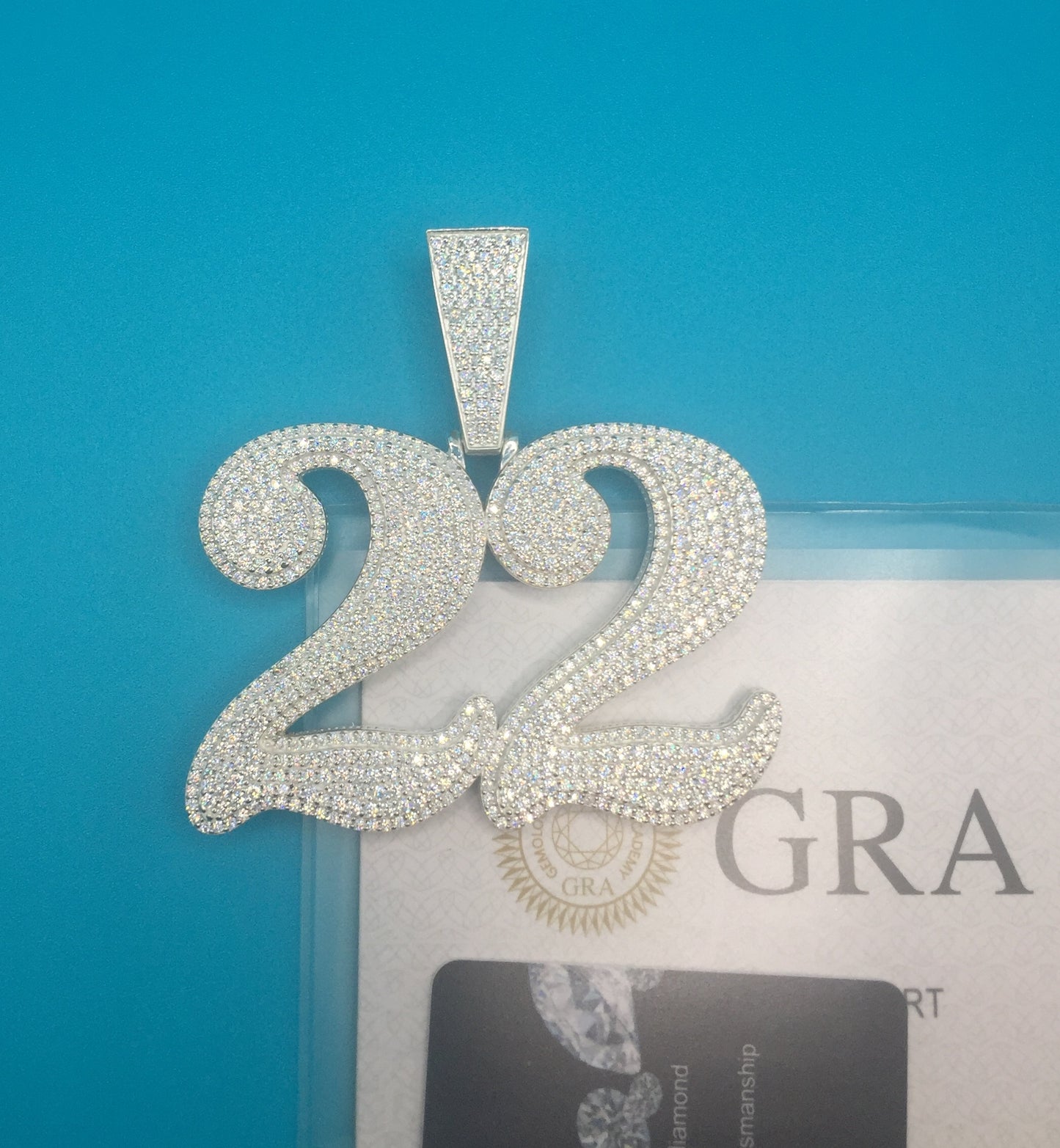 LARGE Custom Moissanite Number Pendant