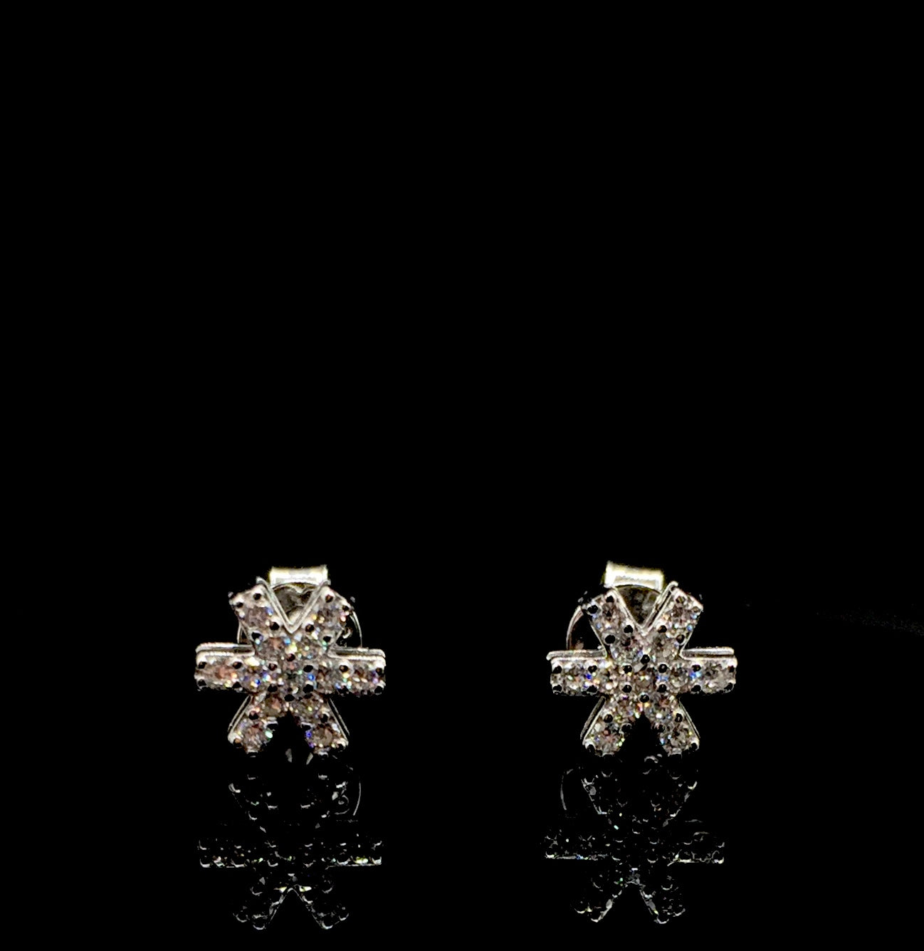 “Icy Snow” Snowflake Moissanite Stud Earrings