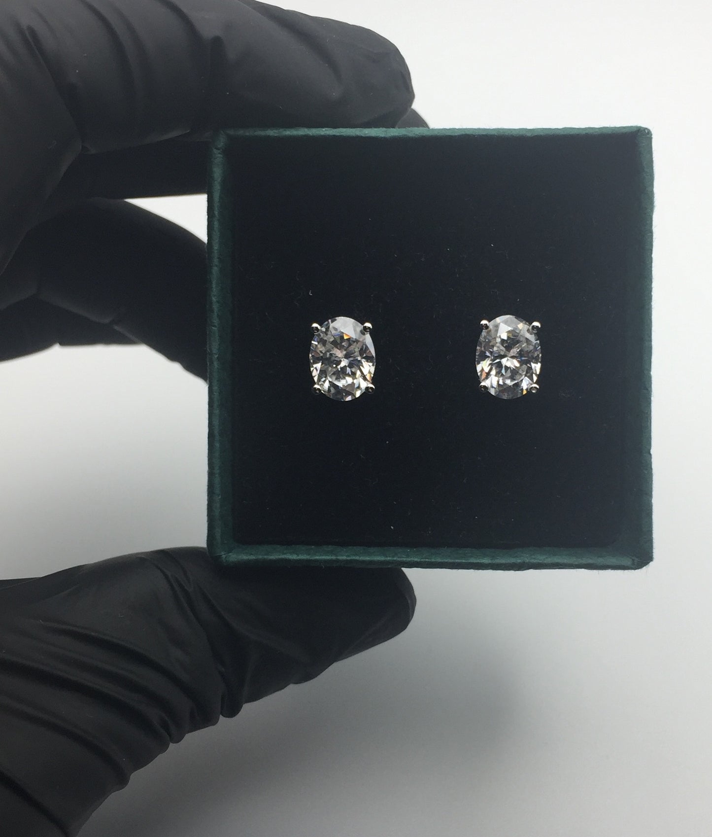 Oval Cut Moissanite Stud Earrings (2 Carat)