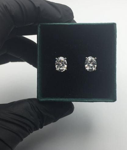 Oval Cut Moissanite Stud Earrings (2 Carat)