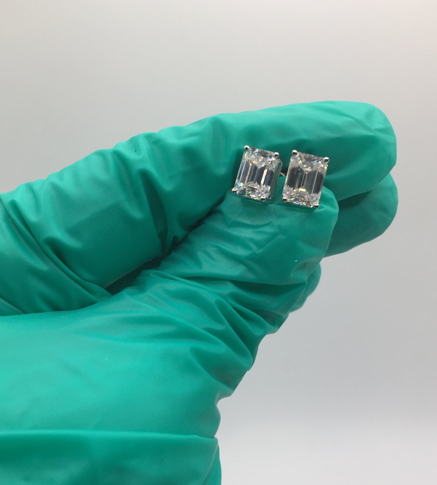 Emerald Cut Moissanite Stud Earrings (2 Carat)