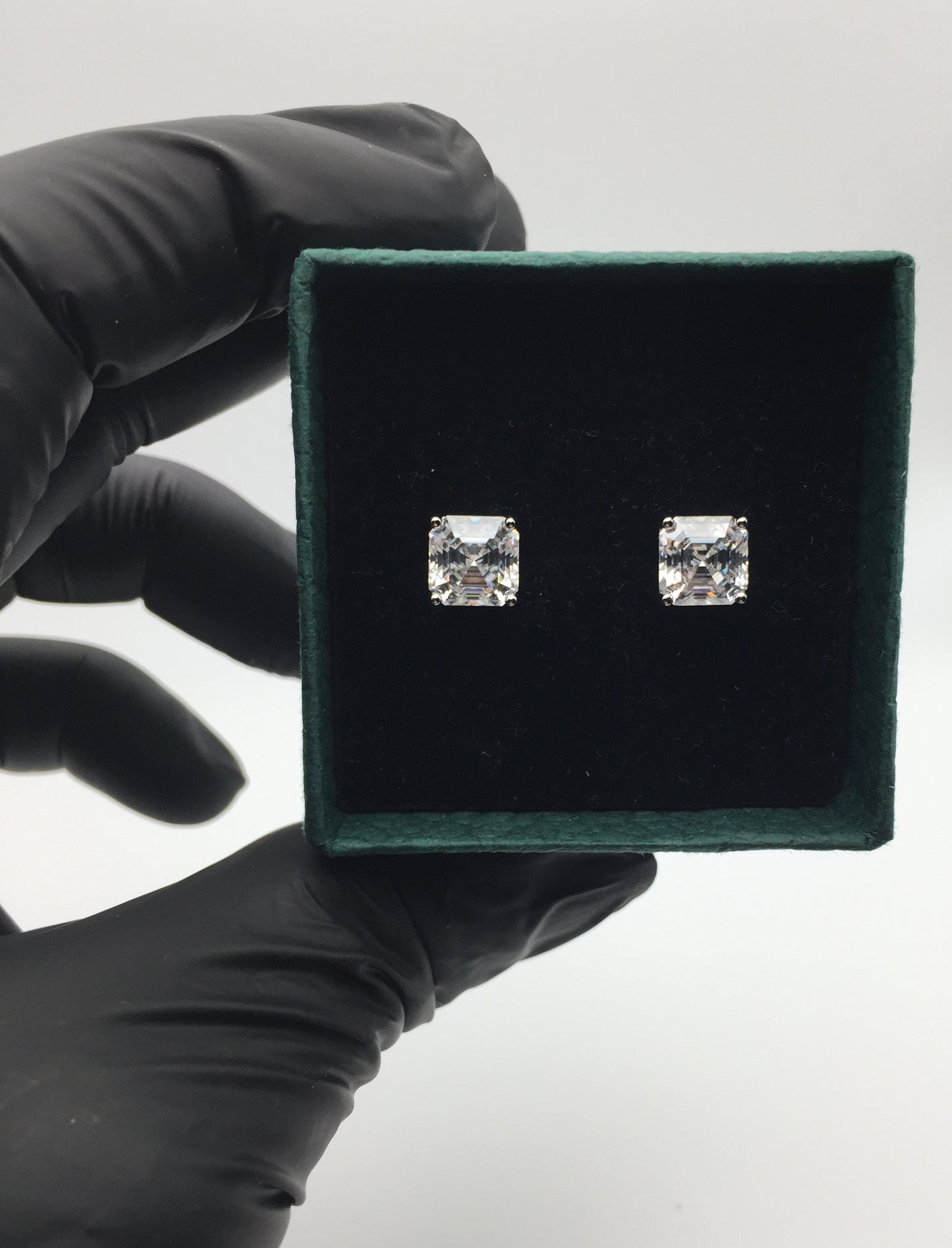 Asscher Cut Moissanite Stud Earrings (2 Carat)