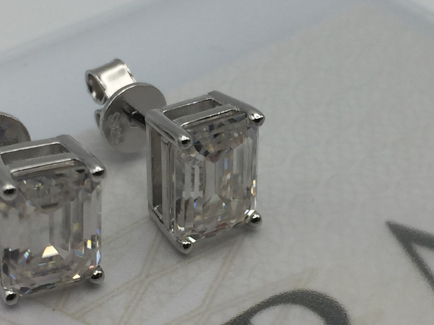 Emerald Cut Moissanite Stud Earrings (2 Carat)