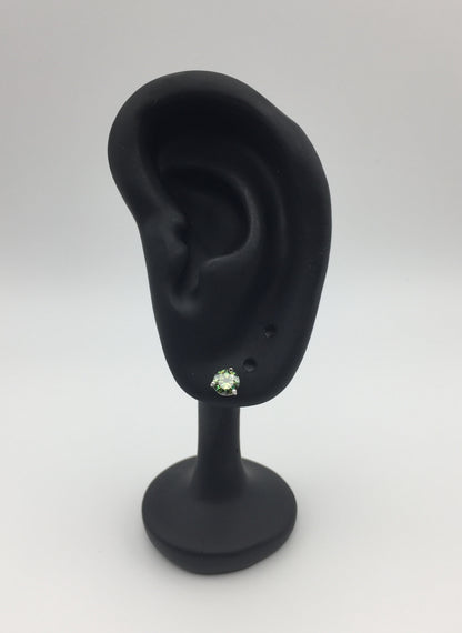 5mm Bluish-Green Moissanite Stud Earrings (0.5ct)