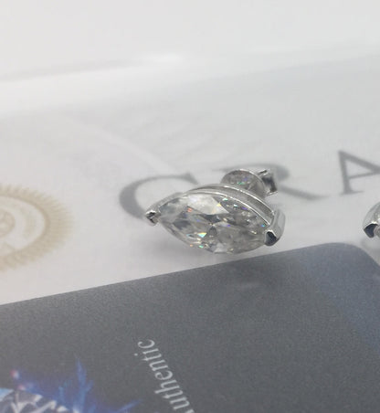 Marquise Cut Moissanite Stud Earrings (2 Carat)