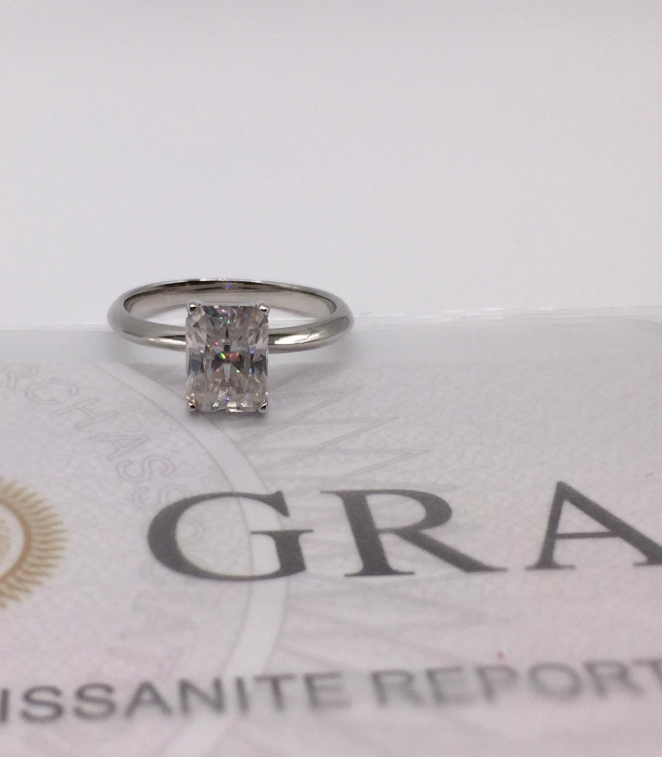 Radiant Cut 2ct Solitaire Moissanite Ring