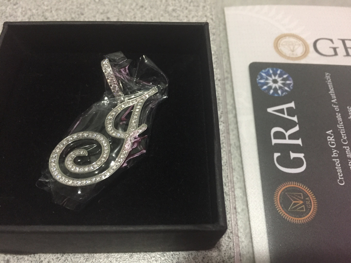 Moissanite Letter Pendant - Cursive