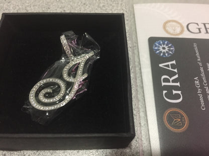 Moissanite Letter Pendant - Cursive