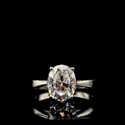 Oval Cut 2ct Solitaire Moissanite Ring