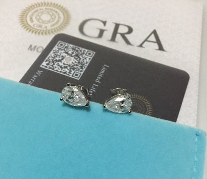 Pear Cut Moissanite Stud Earrings (1 Carat)