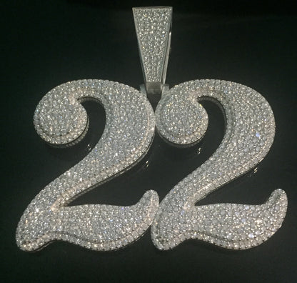 LARGE Custom Moissanite Number Pendant